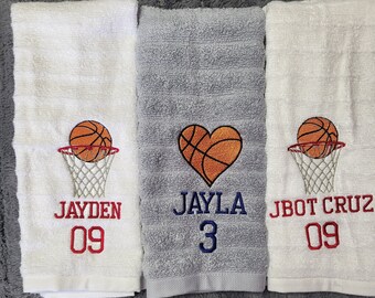 Personalized Basketball themed towels