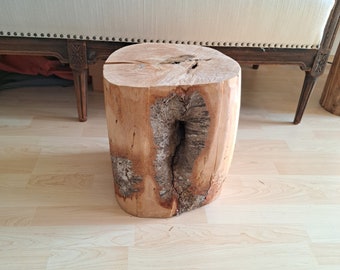 Holzhocker vintage - Holzblock buche massiv