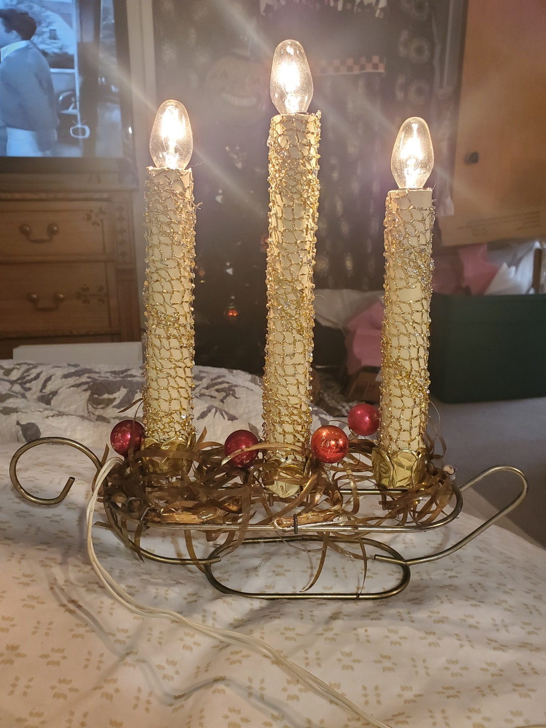 Vintage Christmas Mirostar Candelabra Etsy