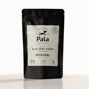 Raw dog food, 100% natural Original MEAT AND FISH Nordic Pala raw dog food, 100g high quality, gently air-dried raw pet food, Recipe 1