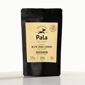 Raw dog food, 100% natural CHICKEN Nordic Pala raw dog food, 100g high quality, gently air-dried raw pet food, Recipe 5