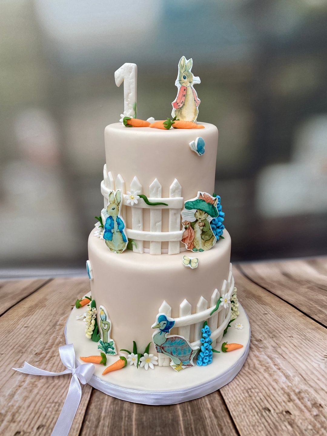 2 Tier Unofficial Peter Rabbit Style Theme Cake Display Non Edible - Etsy