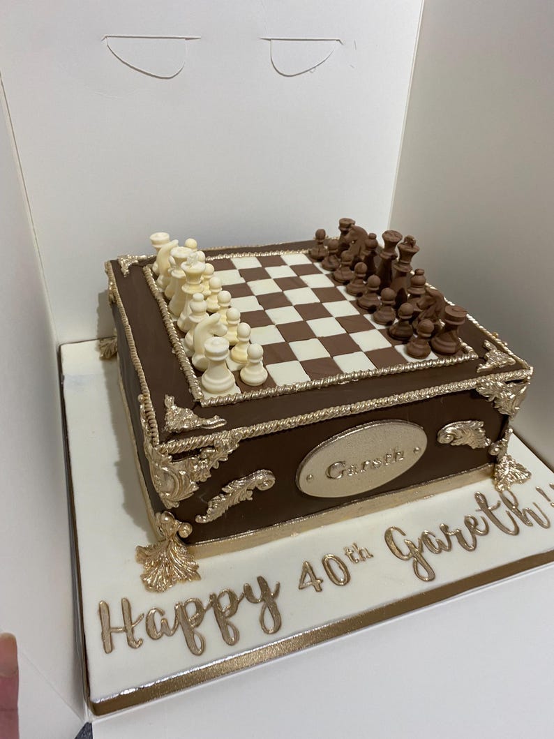 Fondant Chess Set Cake Topper - Etsy UK