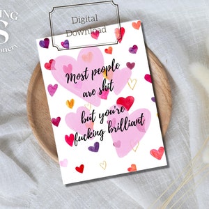 Carte d'anniversaire ou de Saint-Valentin amusante, la plupart des gens sont une carte de merde, carte sarcastique pour toutes les occasions, carte toutes occasions, carte de retraite amusante