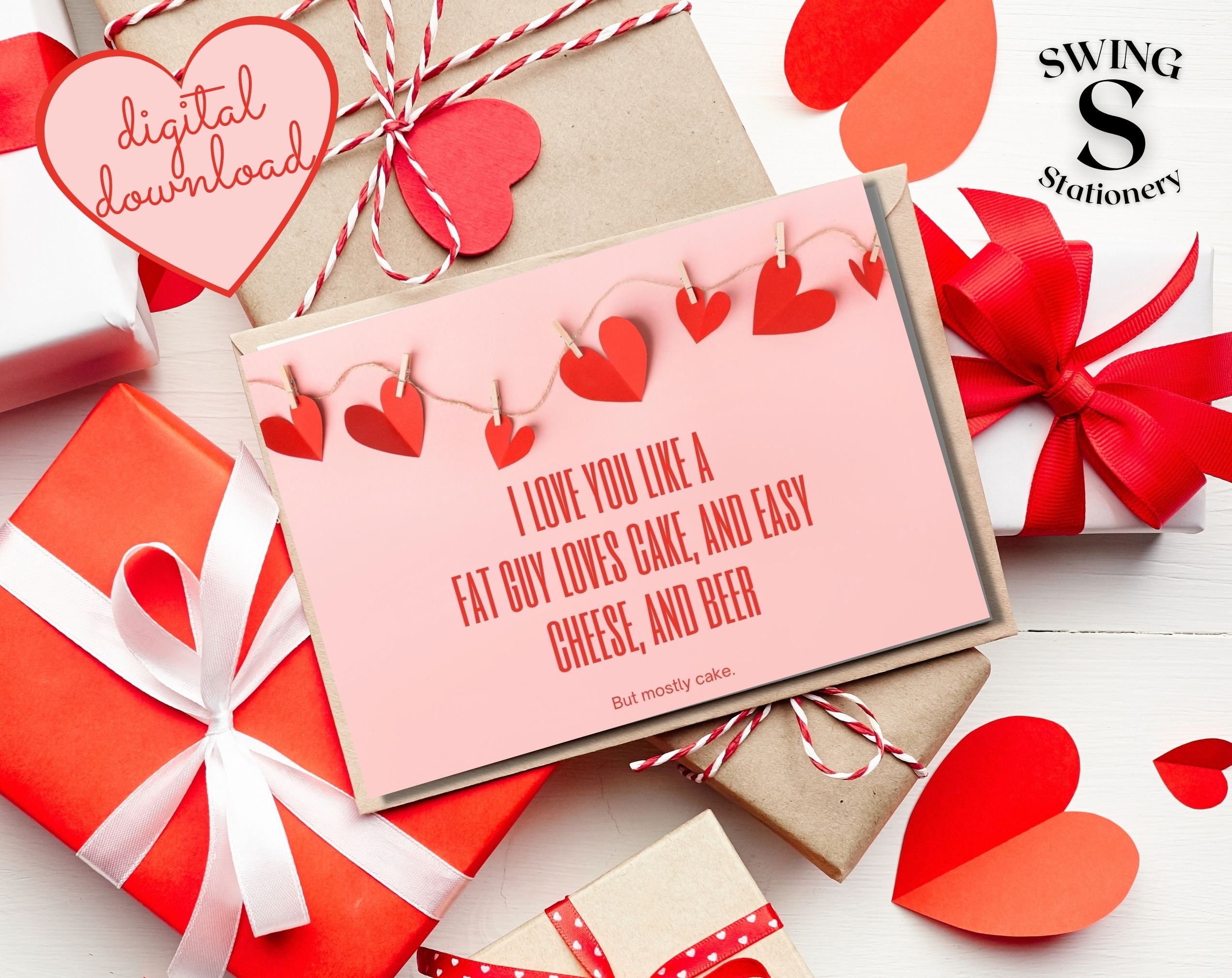 Printable Valentine's Day Card I Love You Like a Fat Guy - Etsy Printable Valentine's Day Card I Love You Like a Fat Guy - Etsy