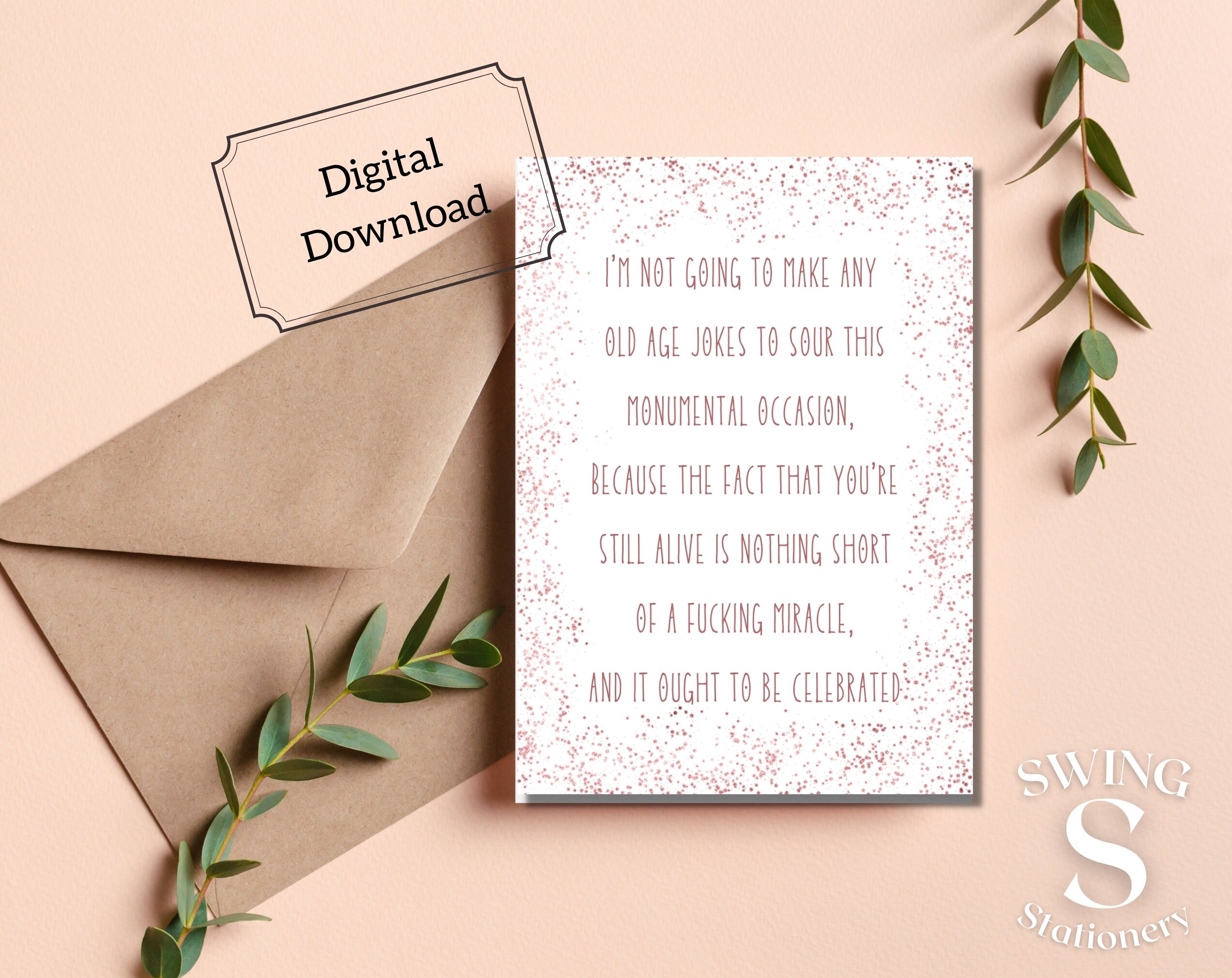 Printable Birthday Card, You're so Old Card, Funny Birthday Card ...