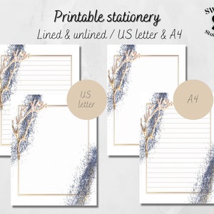 Papel de carta elegante para impressão, papel de carta brilhante para impressão, papel de nota para impressão, papel de carta digital, download instantâneo