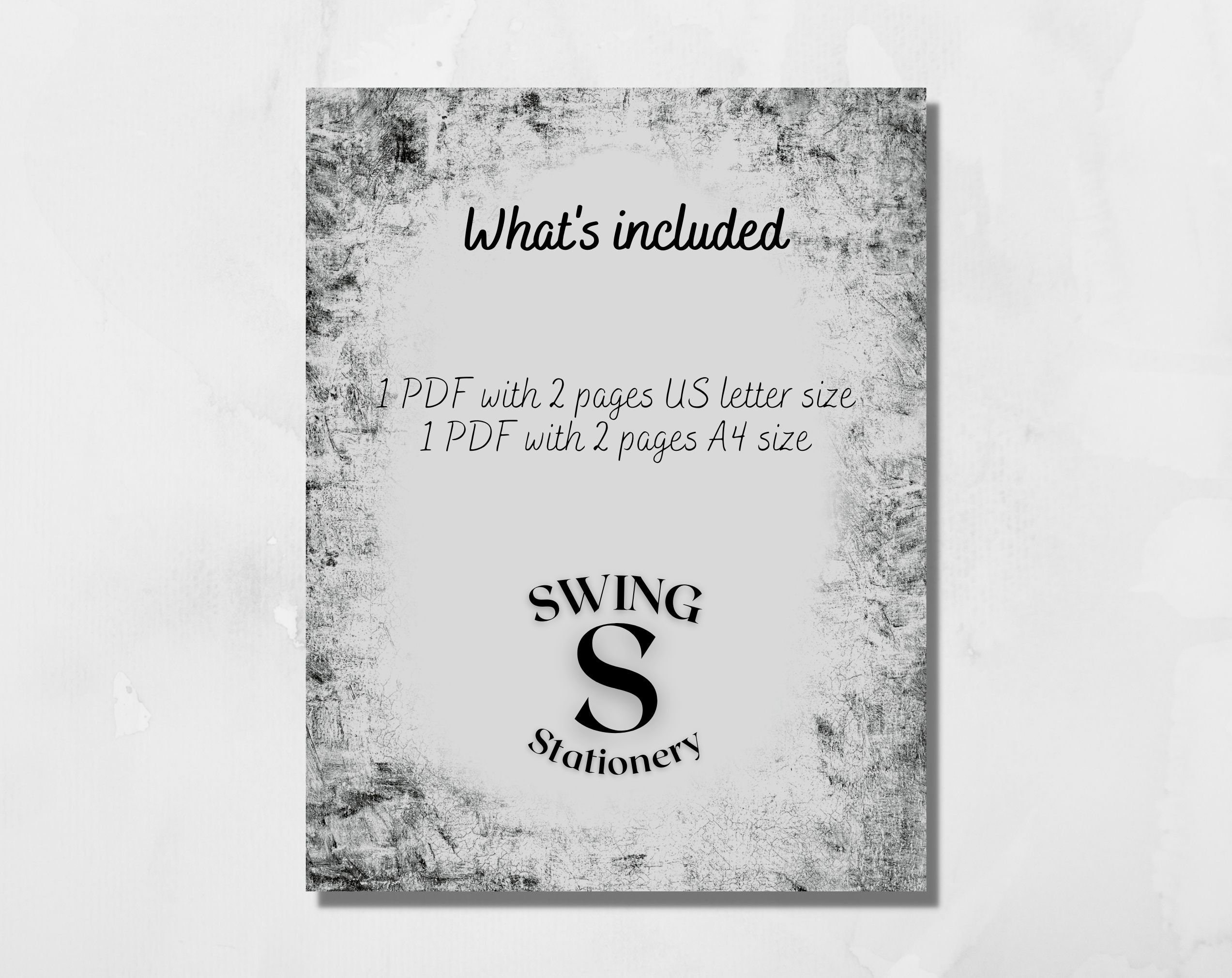 Punk Note Paper Black Grunge Printable Writing Paper, 90s Printable Letter Paper ...