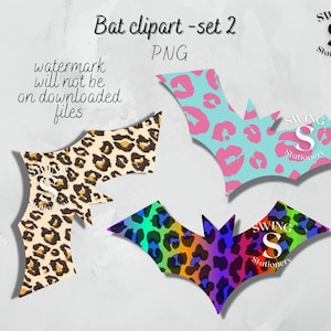 Bat png, bat decal, halloween image, bat sublimation, leopard print bat, tumbler graphic, waterslide image, halloween decal, bat clipart