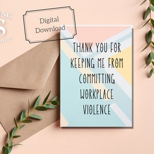 Carte de retraite imprimable, violence au travail, carte de retraite drôle, carte de retraite sarcastique, profiter de la retraite, retraite imprimable
