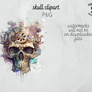 Schädel png, Schädel Clipart, Steampunk Schädel, Schädel Sublimation, dunkle Schönheit Clipart, gotische Clipart, Cottagecore Clipart, okkulte Clipart