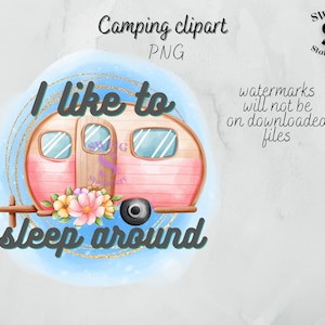Me gusta dormir alrededor de png, tobogán acuático camper, clipart camper, glamping png, camping divertido png, sublimación de camping, tobogán acuático de aventura