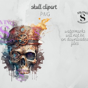 Schädel png, Schädel Clipart, Steampunk Schädel, Schädel Sublimation, dunkle Schönheit Clipart, gotische Clipart, Cottagecore Clipart, okkulte Clipart
