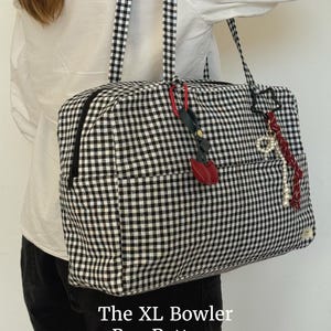 Large Bowler Bag Sewing Pattern PDF, Shoulder Bag Pattern, Baguette Bag Pattern, Video Tutorial