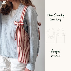 Slouchy Bow Bag Sewing Pattern: Beginner Friendly, Video Tutorial (PDF Pattern)