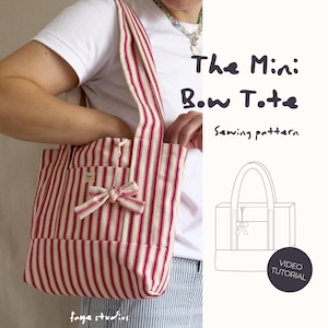 Mini Bow Tote Bag Sewing Pattern: Beginner-Friendly PDF with Video Tutorial