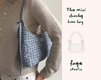 Patron de couture PDF pour mini sac à nœud souple, tutoriel de sac à bandoulière pour débutants