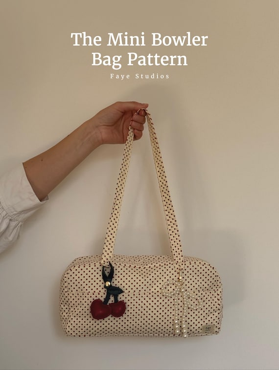 Mini Bowler Bag Sewing Pattern, Shoulder Bag PDF, Video Tutorial (Digital Download)