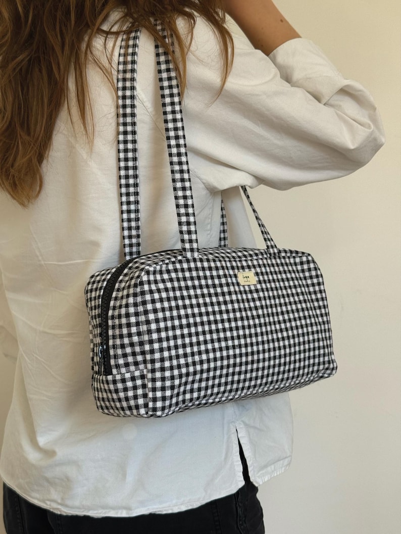 Mini Bowler Bag Sewing Pattern, Shoulder Bag PDF, Video Tutorial (Digital Download) image 12