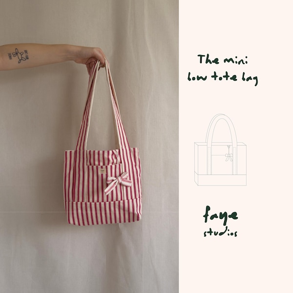 Mini Bow Tote Bag Sewing Pattern: Beginner-Friendly PDF with Video Tutorial