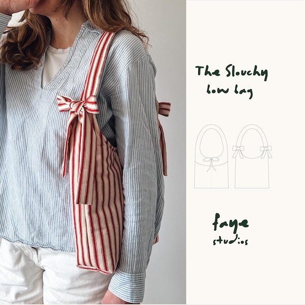 Slouchy Bow Bag Sewing Pattern: Beginner Friendly, Video Tutorial (PDF Pattern)