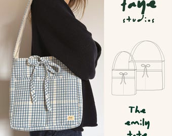 Cartamodello per borsa Emily Tote: 4 varianti, tutorial video (download digitale)