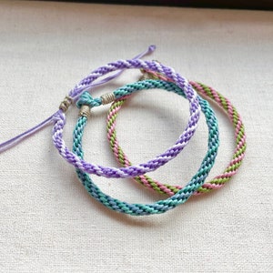 Your Own Colour* customized bi coloured braided woven macrame knot friendship bracelet