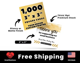 1000 3&quot; Square Business Cards, Custom Business Cards Printed, Square Postcards Printed, Custom Printed Business Cards, Realtor Cards