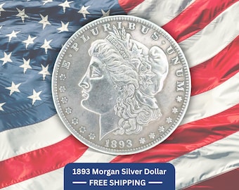 1893 Morgan Silver Dollar Reproduction Coin With Coin Case | U.S. Silver Dollar | Historic Collectible Vintage Commemorative Morgan Dollar