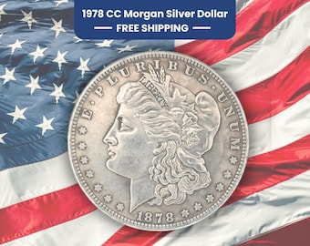 1878 CC Morgan Silver Dollar Rare Carson City with Coin Case | U.S. Silver Dollar | Historic Collectible Vintage Commemorative Morgan Dollar