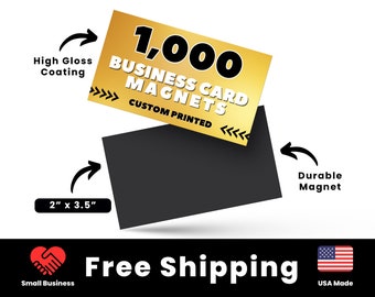 1000 Magnetic Business Cards Printed, Custom Printed Business Card Magnets, High Glossy Magnet Business Cards, Custom Magnets Printed, Cards