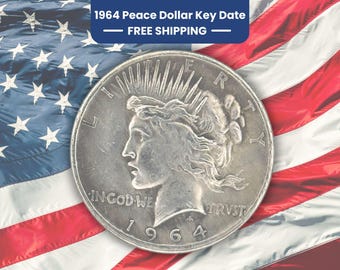 1964 Peace Dollar Coin Rare | High Relief Peace Dollar | Silver Plated Collectible | US Coin | USA Seller and Free Shipping