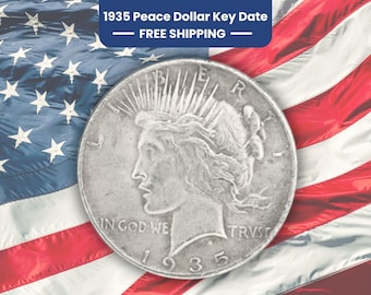 1935 Peace Dollar Coin Rare | High Relief Peace Dollar | Silver Plated Collectible | US Coin | USA Seller and Free Shipping