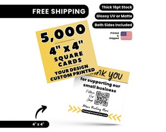 5000 4" Square Business Cards, Custom Business Cards Printed, Square Postcards Printed, Custom Printed Business Cards, Realtor Cards