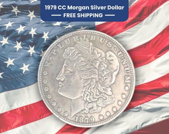 1879 CC Morgan Silver Dollar Rare Carson City with Coin Case | U.S. Silver Dollar | Historic Collectible Vintage Commemorative Morgan Dollar