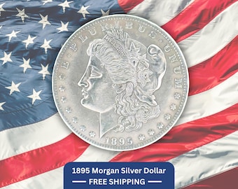 1895 Morgan Silver Dollar Reproduction Coin With Coin Case | U.S. Silver Dollar | Historic Collectible Vintage Commemorative Morgan Dollar
