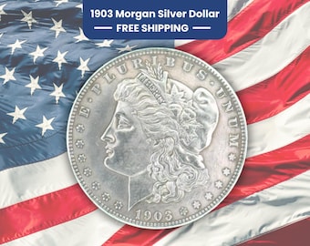 1903 Morgan Silver Dollar Reproduction Coin With Coin Case | U.S. Silver Dollar | Historic Collectible Vintage Commemorative Morgan Dollar