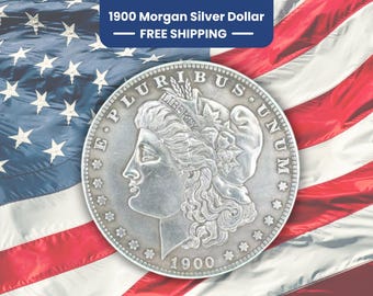 1900 Morgan Silver Dollar Reproduction Coin With Coin Case | U.S. Silver Dollar | Historic Collectible Vintage Commemorative Morgan Dollar