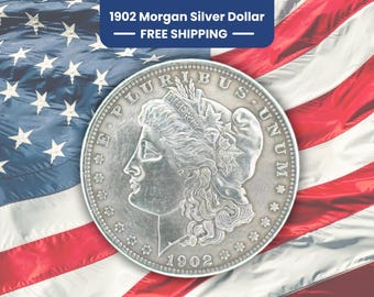 1902 Morgan Silver Dollar Reproduction Coin With Coin Case | U.S. Silver Dollar | Historic Collectible Vintage Commemorative Morgan Dollar