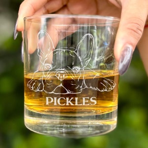 Custom French Bulldog Engraved Whiskey, Beer, or Wine Glass | Personalized Dog Memorial Gift | Dog Mom & Dad Gift | Pet Lover Keepsake