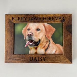 PERSONALIZED Dog Frame ENGRAVED Rustic Wood Custom Dog Picture Frame Photo 4x6 5x7 8x10 Pet Name Photo Frame Dog Memorial Gift Dog Dad