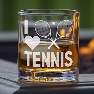 Personalized Tennis Glass - Custom Engraved Whiskey, Wine, Beer Glass for Players & Coaches, Perfect Gift for Tennis Lovers