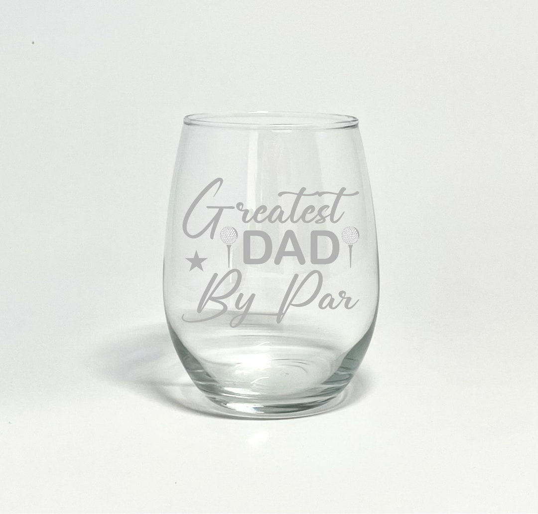 Custom GOLF Wine Glass ENGRAVED PERSONALIZED Gift for Dad Golf Therapy