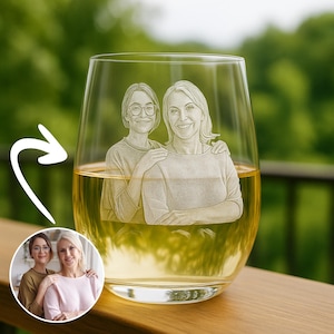 Personalized Photo Engraved Glass: Custom Whiskey, Wine, or Beer Gift