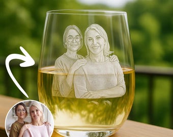 Personalized Photo Engraved Glass: Custom Whiskey, Wine, or Beer Gift