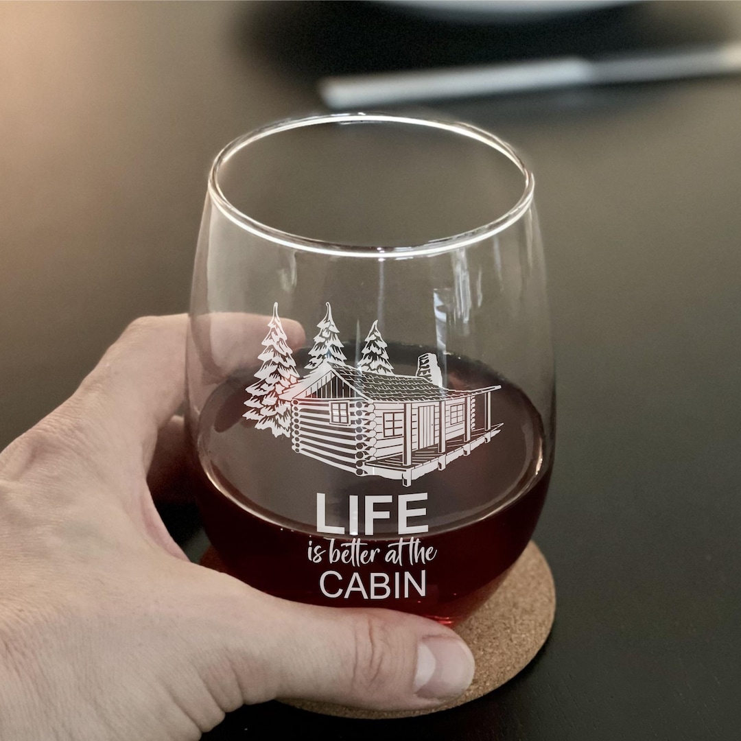 Personalized Glass Pool Enclosures Reference: Personalized Cabin Engraved Glass Custom Vacation Gift