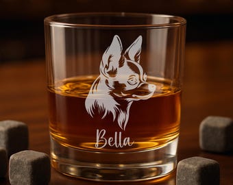 Chihuahua Dog Engraved Glass: Custom Pet Memorial Gift