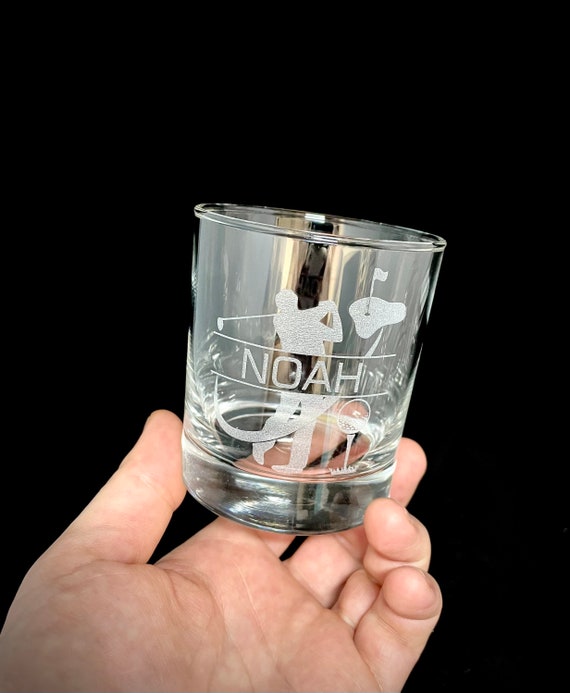 Custom Whiskey Glass Golf Bourbon Glass Personalized Golf Whiskey Glass  Custom Golf Gift Whiskey Decanter Gift for Golfer Bourbon Lover Gift 