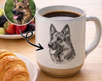 Pet Memorial Photo Engraved Coffee Mug – Ceramic Personalized Gift