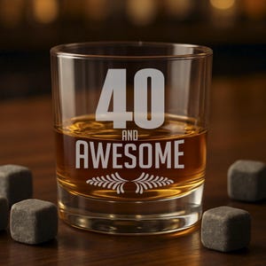 Custom Age Engraved Glass – Personalized Whiskey, Wine, or Beer Glass – Birthday or Anniversary Gift for Mom, Dad, Grandparent, Him or Her
